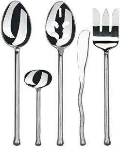 4-Piece Spreader Knife Matte/Polished Metal Flatware Serving Set, Stainless Steel, Cheese And Butter Spreading Knives, Dishwasher Safe -KitchenAid Shop 41vg87vcVZL. AC