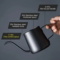 Pour Over Kettle Gooseneck Spout Coffee Tea Pot 12OZ Hanging Ear Hand Blunt Long Narrow Drip Cup For Coffee Maker Carafe, Camping Coffee Pot For Travel Coffee Maker Outdoor -KitchenAid Shop 41vjJLP4obL