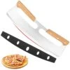 14" Pizza Cutter Rocker With Wooden Handles, Sharp Stainless Steel Pizza Slicer Knife Blade With Protective Cover, Upgrade Accessories Chopper For Pie Pizza Making Kit By Lascritta (14 Inches) -KitchenAid Shop 41voK67CvcL