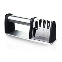 Knife Sharpener, Professional Kitchen Sharpener 4 In 1 Knife And Scissor Sharpening Designed For All Sized Household Knives-Easy And Safe To Use, Fast And Effective Sharpenin