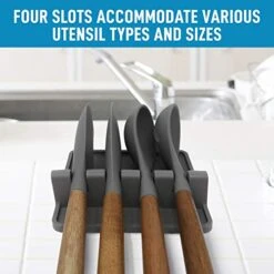 Silicone Utensil Rest With Drip Pad For Multiple Utensils, Heat-Resistant, Spoon Rest & Spoon Holder For Stove Top, Kitchen Utensil Holder For Spoons, Ladles, Tongs & More - By Zulay -KitchenAid Shop 41vulZRuEhL