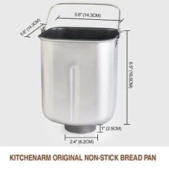 Non-Stick Bread Pan With Kneading Paddle For Kitchen Arm 2LB Vertical Bread Maker KA8520 KA8510 Teflon Coated - Custom Replacement Parts Fit ONLY Certain Vertical 2LB Bread Machines -KitchenAid Shop 41vxwkDp9ML
