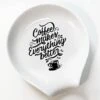 Ceramic Coffee Spoon Rest Holder - Coffe Makes Everything Better Coffee Bar Accessory Spoon Rest Station Decor Great Gift For Coffee Lovers Girlfriend, Wife, Husband, Anniversary, And Friends