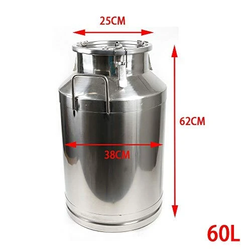 60L Stainless Steel Farm Milk Can Wine Pail Dairy Pot Bucket Tote Jug Milk Bottle Oil Barrel Tea Canister Silicone Seal With Carry Handle USA Stock 5 60L Stainless Steel Farm Milk Can Wine Pail Dairy Pot Bucket Tote Jug Milk Bottle Oil Barrel Tea Canister Silicone Seal With Carry Handle USA Stock - Image 3