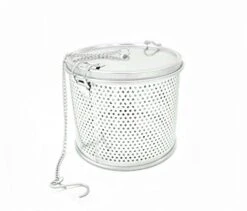 Commercial Grade D 3.9" X H 3.3" Genuine Stainless Steel 18/8 Perforated Round Strainer - One Touch Lock System - Restaurant & Home Use