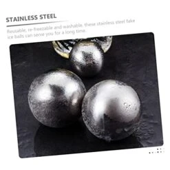 EMOTON 2pcs Round Ice Pellets Stainless Ice Block Wine Stones Metal Whiskey Balls Whiskey Ice Cube Whiskey Stones Stainless Steel Cubes Puck Stainless Steel Silver Drinks Round Ice Cube -KitchenAid Shop 41wBvesT44L