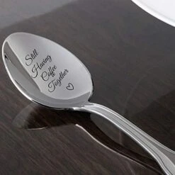 Ll Having Coffee Together - Friendship Gift - Love - Mine - Valentine - Gift For Him - Gift For Friends Who Are Moving Away - Steeliness Steel Spoon With Messages By Boston Creative Company LLC -KitchenAid Shop 41wCb2A47pL