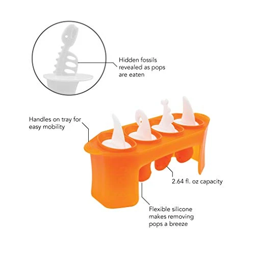 Dino Popsicle Molds (Set Of 4) - Mess-Free Silicone Ice Pops For Homemade Freezer Snacks / Dishwasher-Safe, BPA-Free 7 Dino Popsicle Molds (Set Of 4) - Mess-Free Silicone Ice Pops For Homemade Freezer Snacks / Dishwasher-Safe, BPA-Free - Image 5