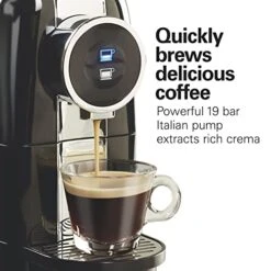 Hamilton Beach Espresso Machine, Compatible With Nespresso Pods, Single Serve Coffee Maker, Powerful Italian 19 Bar Pump, 22 Oz. Water Reservoir, Custom Cup Size, Holds 13 Capsules, Black (40726) -KitchenAid Shop 41wLYZtPppL