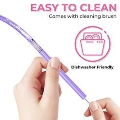 Reusable Silicone Drinking Straws 15 Pack, Heart Shaped Straws With 2pcs CLeaner Brushes For Smoothies Tumblers Cocktail MilkShake, DishWasher Safe -KitchenAid Shop 41wMRjFehQL