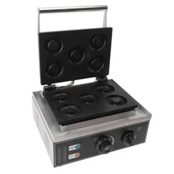 Electric Donut Machine, Double Sided Heating Easy To Clean 5 Holes Commercial Donut Machine Durable For Dessert Shop (US Plug 110V)