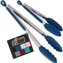 Stainless Steel Silicone Tongs For Cooking, Set Of 2, Includes 7 And 9 Inch Locking Kitchen Tong, Heat Resistant Tip, Strong Grip For Meat, Perfect For Nonstick Pans, BBQ, Turquoise 23 Stainless Steel Silicone Tongs For Cooking, Set Of 2, Includes 7 And 9 Inch Locking Kitchen Tong, Heat Resistant Tip, Strong Grip For Meat, Perfect For Nonstick Pans, BBQ, Turquoise -KitchenAid Shop 41wNFcamKFL. AC