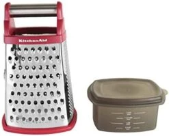 KitchenAid Gourmet 4-Sided Stainless Steel Box Grater With Detachable Storage Container, 10 Inches Tall, Black -KitchenAid Shop 41wODp4frAL. AC 1