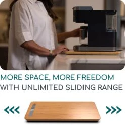 Kitchen Appliance Slider For Counter – Bamboo Under Cabinet Sliding Tray For Coffee Maker, Air Fryer, Food Processor, Blender, Toaster – Kitchen Appliance Rolling Tray For Countertop (9.5” X 14”) -KitchenAid Shop 41wPencNjtL