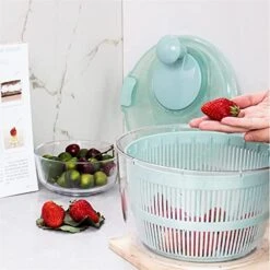 Large Salad Spinner And Keeper-5L Lettuce Spinner Vegetable Washer Dryer With Large Salad Bowl And Plastic Colander,Fruit Veggie Wash&Salad Making,BPA Free (Color : Pink) (Color : Blue) 15 Large Salad Spinner And Keeper-5L Lettuce Spinner Vegetable Washer Dryer With Large Salad Bowl And Plastic Colander,Fruit Veggie Wash&Salad Making,BPA Free (Color : Pink) (Color : Blue) -KitchenAid Shop 41wQQdz449L