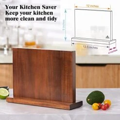 Magnetic Knife Block Kitchen Knife Holder Without Knives- Natural Acacia Universal Knife Storage Organizer With Powerful Magnets For Kitchen Counter -KitchenAid Shop 41wUSAkBgsL