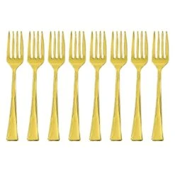 100 Mini Gold Forks 3.75" Tiny Plastic Forks Small Fork, Dessert Fork Or Cocktail Fork Disposable Plastic Forks Mini Taster Forks Or Tasting Forks Pickle Fork Appetizer Forks Gold Plastic Forks