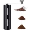Manual Coffee Grinder，Handheld Portable Bean Grinder With Adjustable Ceramic Conical Burr Brushed Stainless Steel Hand Crank Mill (black)