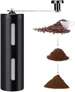Manual Coffee Grinder，Handheld Portable Bean Grinder With Adjustable Ceramic Conical Burr Brushed Stainless Steel Hand Crank Mill (black) -KitchenAid Shop 41weVB33mlL. AC