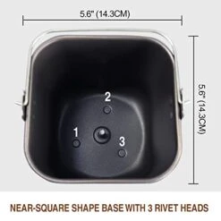 Non-Stick Bread Pan With Kneading Paddle For Kitchen Arm 2LB Vertical Bread Maker KA8520 KA8510 Teflon Coated - Custom Replacement Parts Fit ONLY Certain Vertical 2LB Bread Machines -KitchenAid Shop 41wfbVM8KQL