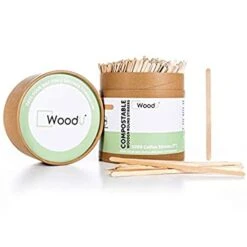 WoodU Disposable Coffee Stir Sticks 7"- Sturdy Round End Compostable And Biodegradable Brich Wood Tea Stirrers- 100% Ecofriendly Wooden Stirring Sticks For Hot Drinks