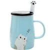Cute Blue Cat Mug, Funny Ceramic Cofffee Mug With Stainless Steel Spoon, Novelty Coffee Mug For Crazy Cat Lovers -KitchenAid Shop 41wmqehh0ML