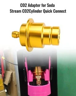 8mm CO2 Adapter For Soda Stream, CO2 Cylinder Quick Connect Fit For Soda Stream Terra Duo Water Maker And Large CO2 Storage Tanks And Soda Machine Pink CO2 Cylinder System