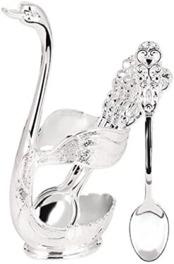 Coffee Spoon Set With Swan Base Holder,Delicate Spoons,Metal Coffee Spoon Organizer With 6pcs Metal Creative Coffee Dessert Sugar Ice Cream Spoons For Stirring Mixing Dessert Ice Cream Coffee Teaspoon 13 Coffee Spoon Set With Swan Base Holder,Delicate Spoons,Metal Coffee Spoon Organizer With 6pcs Metal Creative Coffee Dessert Sugar Ice Cream Spoons For Stirring Mixing Dessert Ice Cream Coffee Teaspoon -KitchenAid Shop 41wqT3OG L. AC