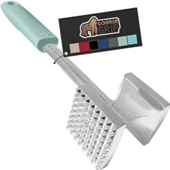 Gorilla Grip Heavy Duty Meat Tenderizer, Oversized Kitchen Mallet, Soft Grip Handle, Tool Maximizes Food Flavor, Spiked Side Tenderizes, Flat Smooth Flattens Steak, Pound Beef, Commercial Grade, Black -KitchenAid Shop 41wxlxxS88L. AC