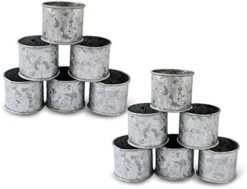 Galvanized Design Rustic Style Metal Napkin Ring For Dinning Table Parties Everyday, Set Of 6 -KitchenAid Shop 41x1U0YxNcL. AC