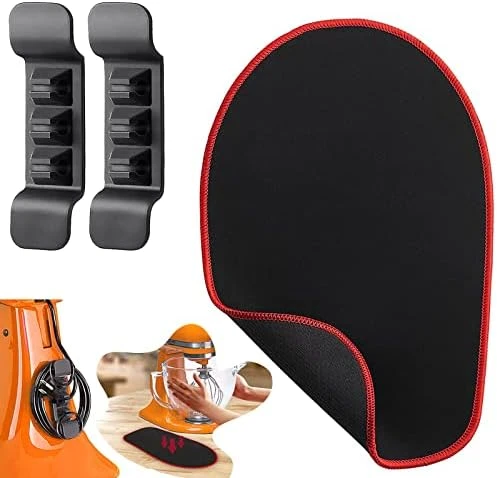 Mixer Slider Mat With 2 Pcs Cord Organizers - Mixer Mover Sliding Mat Pad Appliance Slider - Compatible With Tilt-Head Stand Mixer (Black Edge, 4.5-5 Qt) 12 Mixer Slider Mat With 2 Pcs Cord Organizers - Mixer Mover Sliding Mat Pad Appliance Slider - Compatible With Tilt-Head Stand Mixer (Black Edge, 4.5-5 Qt) - Image 10