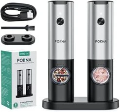 Electric Salt And Pepper Grinder Set, USB Rechargeable Salt & Pepper Mill With Double Charging Base, Refillable Spice Automatic Mill Shakers Set With Adjustable Coarseness & LED Light 13 Electric Salt And Pepper Grinder Set, USB Rechargeable Salt & Pepper Mill With Double Charging Base, Refillable Spice Automatic Mill Shakers Set With Adjustable Coarseness & LED Light -KitchenAid Shop 41x3qgUY28L. AC