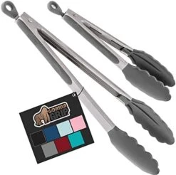 Stainless Steel Silicone Tongs For Cooking, Set Of 2, Includes 7 And 9 Inch Locking Kitchen Tong, Heat Resistant Tip, Strong Grip For Meat, Perfect For Nonstick Pans, BBQ, Turquoise 25 Stainless Steel Silicone Tongs For Cooking, Set Of 2, Includes 7 And 9 Inch Locking Kitchen Tong, Heat Resistant Tip, Strong Grip For Meat, Perfect For Nonstick Pans, BBQ, Turquoise -KitchenAid Shop 41x9UhTcwtL. AC