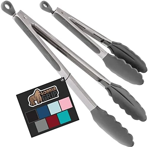 Stainless Steel Silicone Tongs For Cooking, Set Of 2, Includes 7 And 9 Inch Locking Kitchen Tong, Heat Resistant Tip, Strong Grip For Meat, Perfect For Nonstick Pans, BBQ, Turquoise 11 Stainless Steel Silicone Tongs For Cooking, Set Of 2, Includes 7 And 9 Inch Locking Kitchen Tong, Heat Resistant Tip, Strong Grip For Meat, Perfect For Nonstick Pans, BBQ, Turquoise - Image 9