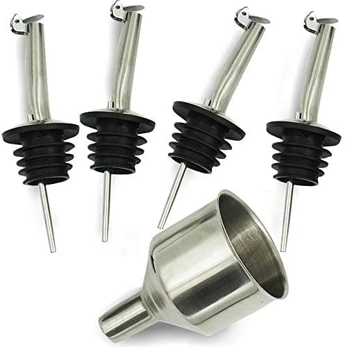 Olive Oil Bottle Pourer Spout Set - Easily Turn Your Bottles Into Dispensers For Liquor, Vinegar, Syrup Or Oils - (4 Spout-L+Funnel) 8 Olive Oil Bottle Pourer Spout Set - Easily Turn Your Bottles Into Dispensers For Liquor, Vinegar, Syrup Or Oils - (4 Spout-L+Funnel) - Image 6