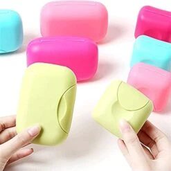 Soap Holder Buckle Portable Soap Box Multiple Candy Colors Portable Travel Soap Dish Box Case Holder Container Prevent Soap From Falling (Color : A, Size : Small) -KitchenAid Shop 41xBuRUhPAS