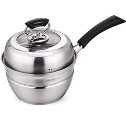 SXNBH Stainless Steel Cooking Steamer, Electric Wooden Handle, Heat Insulation And Anti-scalding, Tempered Glass Lid With Composite Bottom