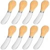Cheese Butter Spreaders With Wooden Handle, 4.7 Inch Stainless Steel Cocktail Knives Spreaders For Condiments, Cheese, Butter, Deli Plate Accessories, 8 Pcs