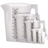 5 Piece Set Of Plastic Graduated Measuring And Mixing Pitchers - 500, 1000 Quart, 2000, 3000, 5000 Ml Gallon Sizes - Pouring Cups, Measure & Mix Paint, Resin, Epoxy, Kitchen Cooking Baking -KitchenAid Shop 41xSRClDnEL