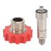 CO2 Gas Tank Adapter, Stainless Steel Soda Water Cylinder CO2 Refill Connector Gas Filling Charging Adapter G5/8 To 7/16‑20 Port Red Gear