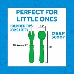 E-PLAY Made In USA 8pk Toddler Feeding Utensils Spoon And Fork Set | Made From BPA Free Eco Friendly Recycled Milk Jugs - Virtually Indestructible | Dishwasher Safe | Aqua Asst | Without Case -KitchenAid Shop 41xcqwPWIWL