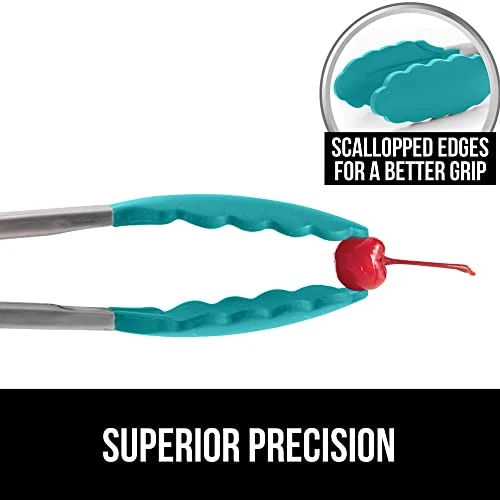 Stainless Steel Silicone Tongs For Cooking, Set Of 2, Includes 7 And 9 Inch Locking Kitchen Tong, Heat Resistant Tip, Strong Grip For Meat, Perfect For Nonstick Pans, BBQ, Turquoise 5 Stainless Steel Silicone Tongs For Cooking, Set Of 2, Includes 7 And 9 Inch Locking Kitchen Tong, Heat Resistant Tip, Strong Grip For Meat, Perfect For Nonstick Pans, BBQ, Turquoise - Image 3