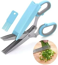 Herb Scissors With 5 Multi Stainless Steel Blades And Safe Cover Kitchen Gadgets Cutter, Kitchen Chopping Shear, Mincer, Sharp Dishwasher Safe Kitchen Gadget, Culinary Cutter -KitchenAid Shop 41xnaRJzY L. AC