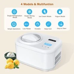 1 Quart Automatic Ice Cream Maker With Compressor, No Pre-freezing, 4 Modes Frozen Yogurt Machine With LCD Display & Timer, Electric Sorbet Maker Gelato Maker, Keep Cool Function -KitchenAid Shop 41xrkuf0yoL