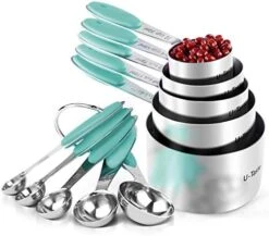 10 Piece Measuring Cups And Spoons Set In 18/8 Stainless Steel -KitchenAid Shop 41xsP73TsxL. AC