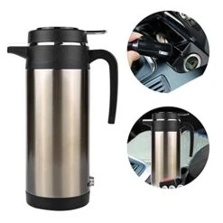 Car Electric Kettle, 1000ML 12V/24V Stainless Steel Car Electric In-car Kettle Travel Thermoses Heating Water Bottle Heating Cup(12V) -KitchenAid Shop 41xvPygzkzL