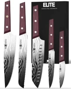 Ipurehome Knife Set Kitchen Knife Set, Professional 5 Pcs High Carbon German Stainless Steel Knife Set With Non-slip Wood Handles -KitchenAid Shop 41xxVdJZKGL. AC