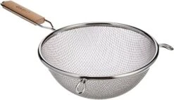 MS3A-8D Strainer With Double Fine Mesh, 8-Inch Diameter, Medium, Stainless Steel, Tan