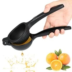 Lemon Squeezer Large Citrus Squeezer Manual Lime Juicer Hand Press Ergonomic Heavy Duty Orange Squeezer For Fruits, Lemons & Limes, Black