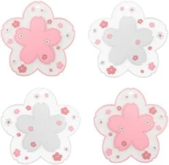 Sakura Coffee Cup Mat Kawaii Coaster 2PCS Cute Cherry Blossom PVC Home Tea Mug Pink Flower Pattern Durable Anti-Skid Pot Bowl Pad Placemat For Desk Drink Table Decor Kawaii Accessories (Small) -KitchenAid Shop 41y oK25SbL. AC